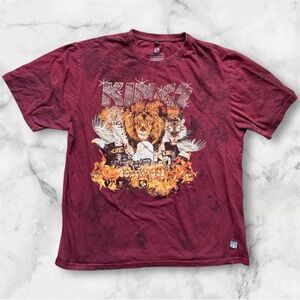 Mens Southpole Red T-Shirt Kingz Of The Jungle Animal Prints XXL